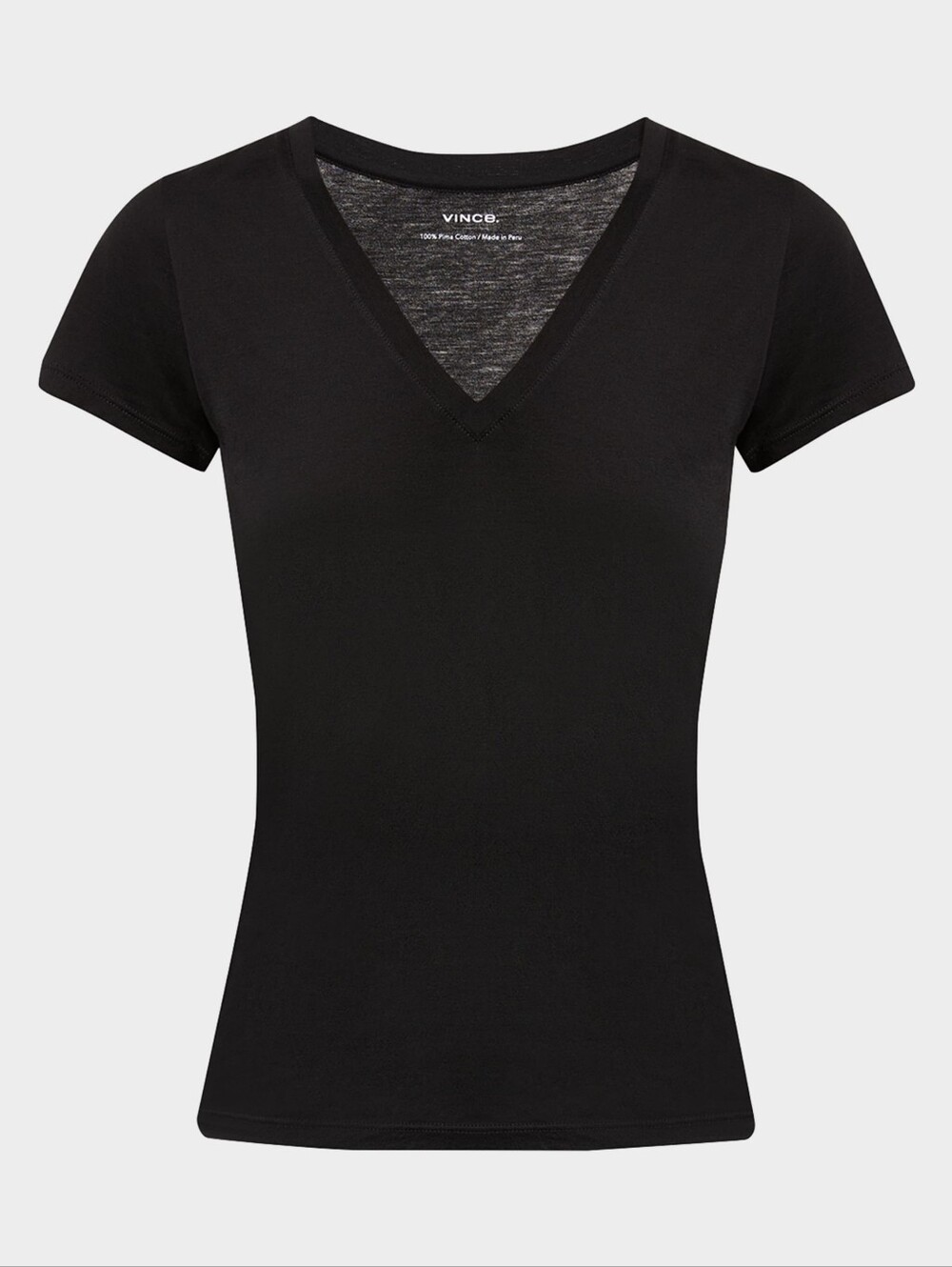 Vince. Lightweight Essential Black Short Sleeve V neck Tee Top SMALL - Picture 7 of 10